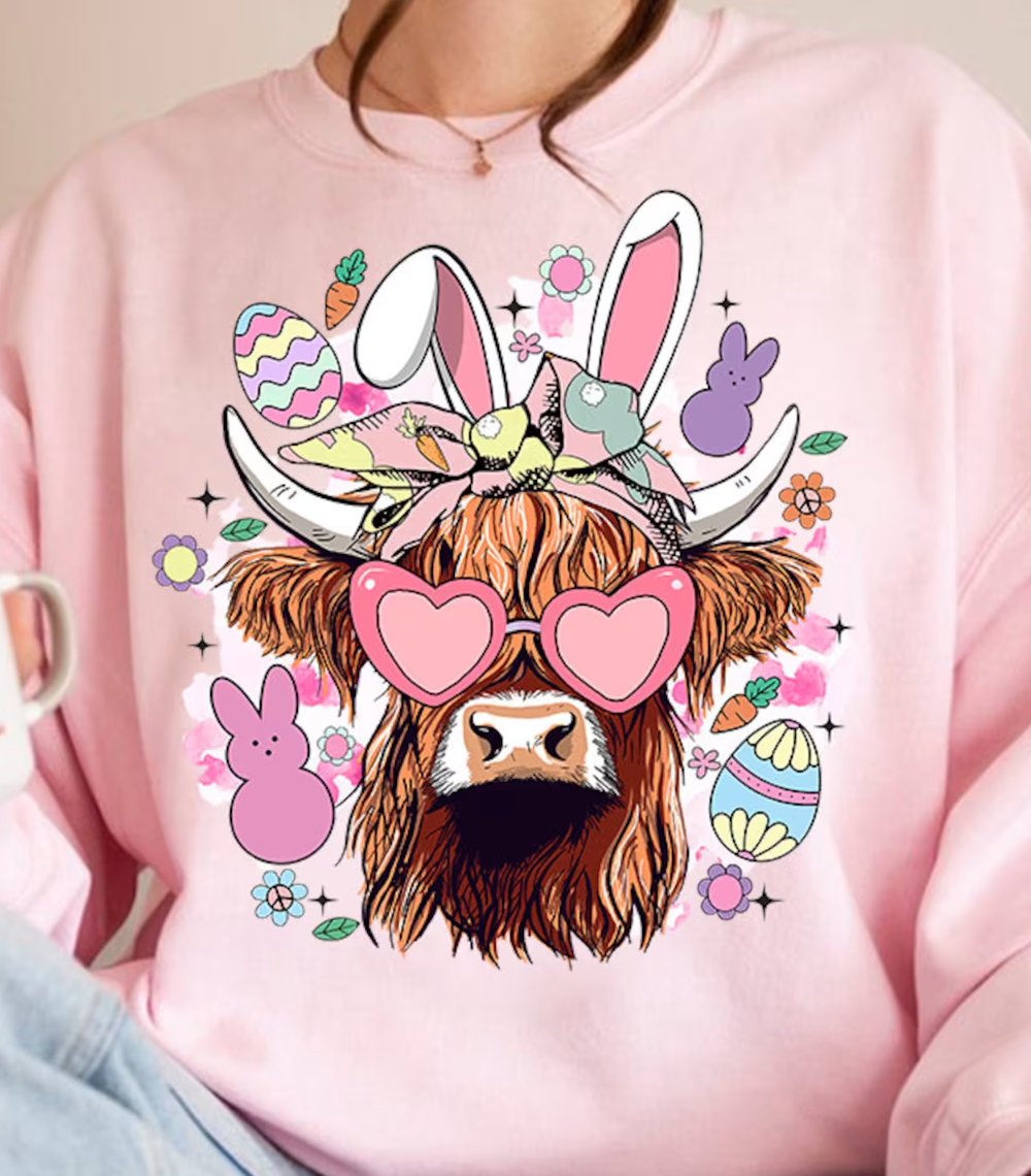 Easter highland cow